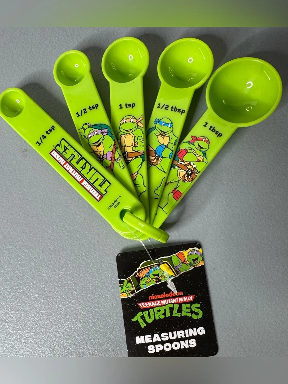 Nickelodeon Teenage Mutant Ninja Turtles Neon Lime Measuring Spoons novelty